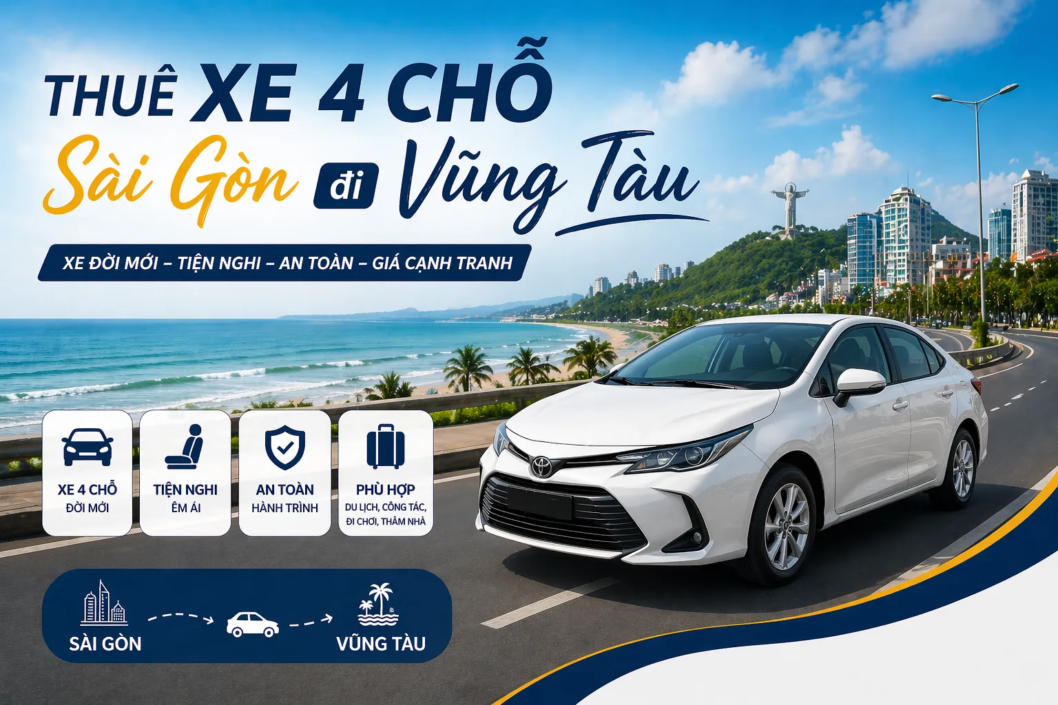 Xe 4 chỗ đi Vũng Tàu