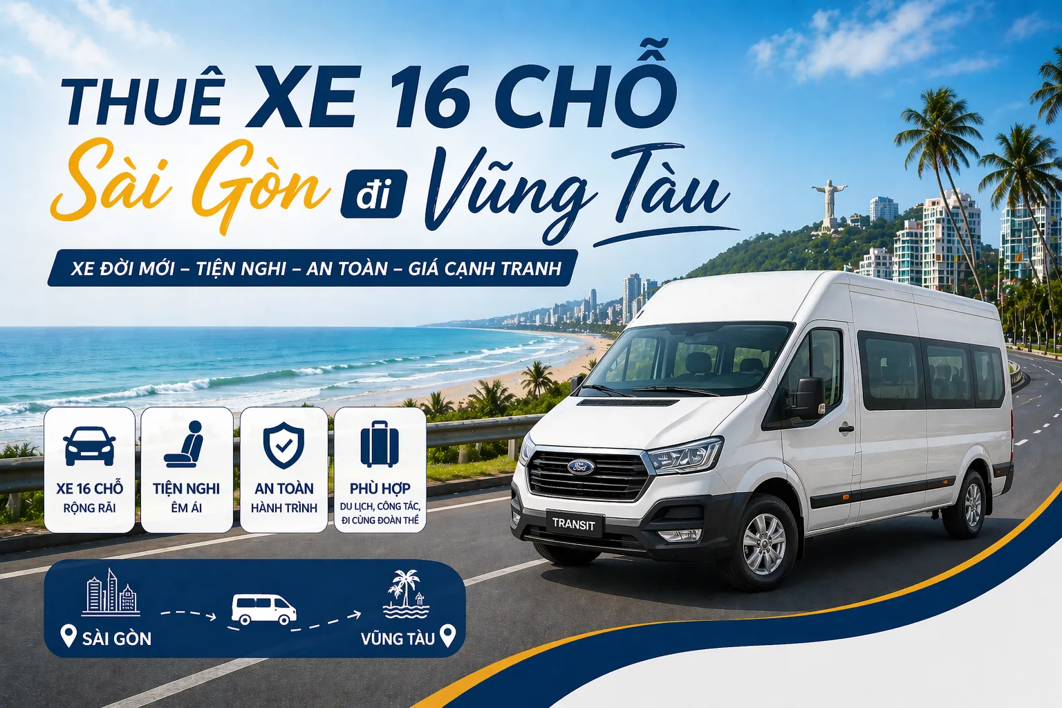 Xe 16 chỗ đi Vũng Tàu