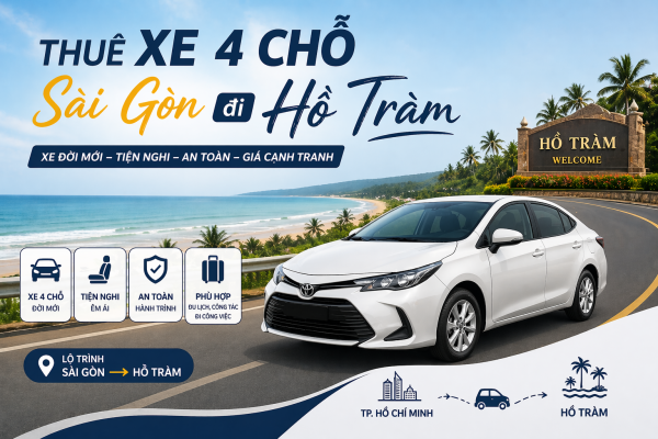 Thuê xe 4 chỗ đi Hồ Tràm