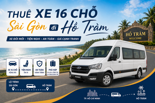 Xe 16 chỗ đi Hồ Tràm